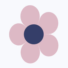 A pink and blue flower
